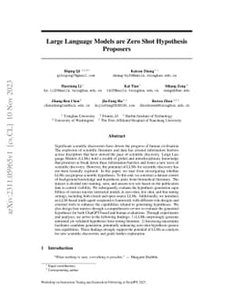 Large Language Models are Zero Shot Hypothesis Proposers