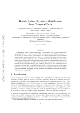 Doubly Robust Structure Identification from Temporal Data
