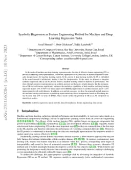 Symbolic Regression as Feature Engineering Method for Machine and Deep
  Learning Regression Tasks