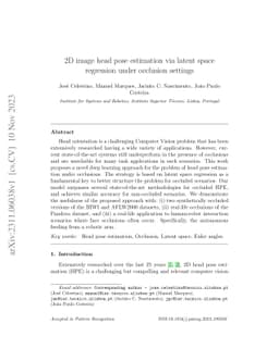 2D Image head pose estimation via latent space regression under
  occlusion settings