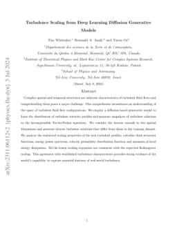 Turbulence Scaling from Deep Learning Diffusion Generative Models