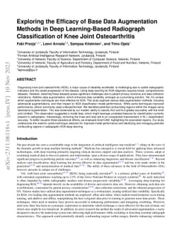Exploring the Efficacy of Base Data Augmentation Methods in Deep
  Learning-Based Radiograph Classification of Knee Joint Osteoarthritis