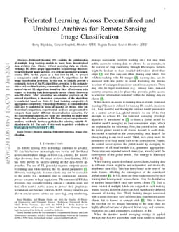 Federated Learning Across Decentralized and Unshared Archives for Remote
  Sensing Image Classification