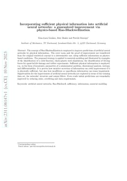 Incorporating sufficient physical information into artificial neural
  networks: a guaranteed improvement via physics-based Rao-Blackwellization