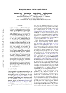 Language Models can be Logical Solvers