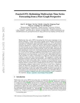 FourierGNN: Rethinking Multivariate Time Series Forecasting from a Pure
  Graph Perspective