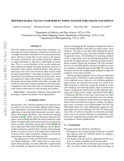 Differentiable VQ-VAE's for Robust White Matter Streamline Encodings