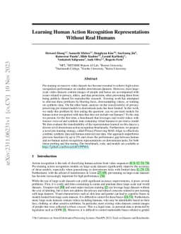 Learning Human Action Recognition Representations Without Real Humans