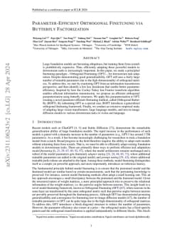 Parameter-Efficient Orthogonal Finetuning via Butterfly Factorization