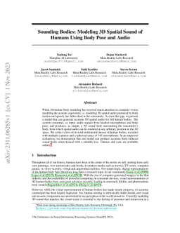 Sounding Bodies: Modeling 3D Spatial Sound of Humans Using Body Pose and
  Audio