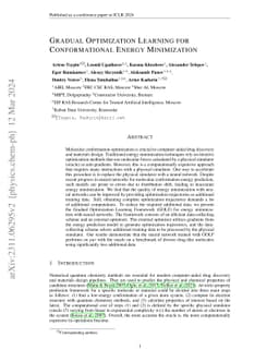 Gradual Optimization Learning for Conformational Energy Minimization