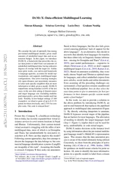 DeMuX: Data-efficient Multilingual Learning