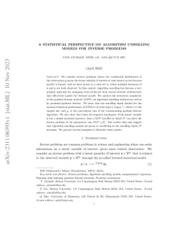 A statistical perspective on algorithm unrolling models for inverse
  problems