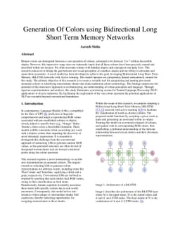 Generation Of Colors using Bidirectional Long Short Term Memory Networks