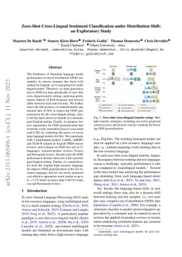 Zero-Shot Cross-Lingual Sentiment Classification under Distribution
  Shift: an Exploratory Study
