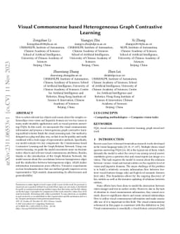 Visual Commonsense based Heterogeneous Graph Contrastive Learning