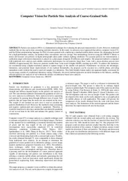 Computer Vision for Particle Size Analysis of Coarse-Grained Soils
