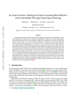 In-context Vectors: Making In Context Learning More Effective and
  Controllable Through Latent Space Steering