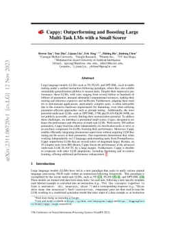 Cappy: Outperforming and Boosting Large Multi-Task LMs with a Small
  Scorer