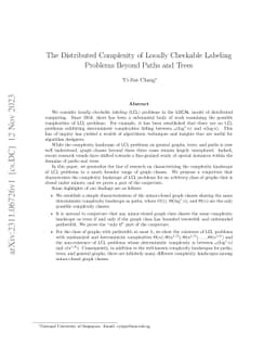 The Distributed Complexity of Locally Checkable Labeling Problems Beyond
  Paths and Trees