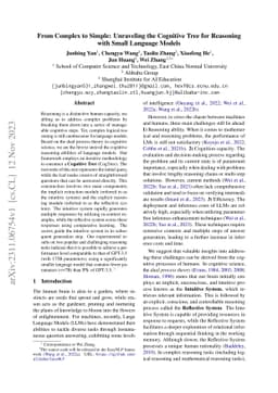 From Complex to Simple: Unraveling the Cognitive Tree for Reasoning with
  Small Language Models