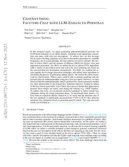 ChatAnything: Facetime Chat with LLM-Enhanced Personas