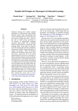 Tunable Soft Prompts are Messengers in Federated Learning