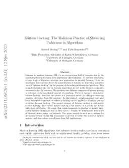 Fairness Hacking: The Malicious Practice of Shrouding Unfairness in
  Algorithms