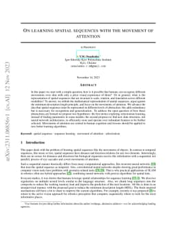 On learning spatial sequences with the movement of attention