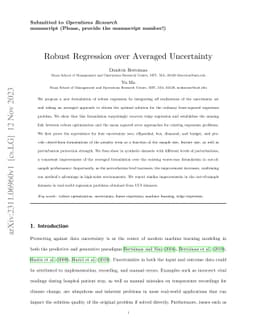Robust Regression over Averaged Uncertainty