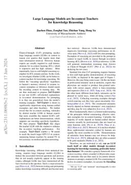 Large Language Models are In-context Teachers for Knowledge Reasoning