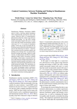 Context Consistency between Training and Testing in Simultaneous Machine
  Translation