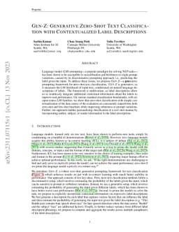 Gen-Z: Generative Zero-Shot Text Classification with Contextualized
  Label Descriptions