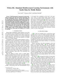 TIAGo RL: Simulated Reinforcement Learning Environments with Tactile
  Data for Mobile Robots