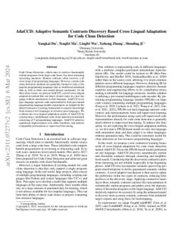 AdaCCD: Adaptive Semantic Contrasts Discovery Based Cross Lingual
  Adaptation for Code Clone Detection