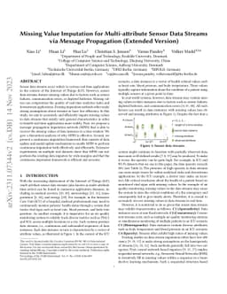 Missing Value Imputation for Multi-attribute Sensor Data Streams via
  Message Propagation (Extended Version)