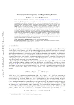 Computerized Tomography and Reproducing Kernels