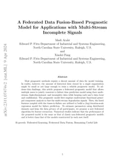 A Federated Data Fusion-Based Prognostic Model for Applications with
  Multi-Stream Incomplete Signals