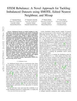 STEM Rebalance: A Novel Approach for Tackling Imbalanced Datasets using
  SMOTE, Edited Nearest Neighbour, and Mixup