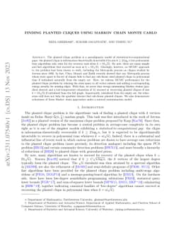 Finding planted cliques using Markov chain Monte Carlo