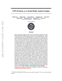 GPT-4V(ision) as A Social Media Analysis Engine