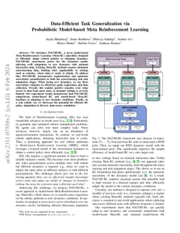 Data-Efficient Task Generalization via Probabilistic Model-based Meta
  Reinforcement Learning