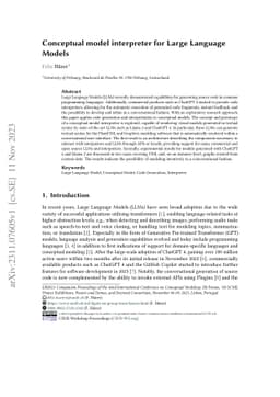 Conceptual Model Interpreter for Large Language Models