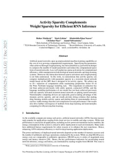Activity Sparsity Complements Weight Sparsity for Efficient RNN
  Inference