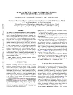Quantum Machine Learning for Remote Sensing: Exploring potential and
  challenges