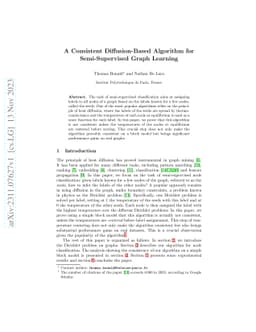 A Consistent Diffusion-Based Algorithm for Semi-Supervised Graph
  Learning