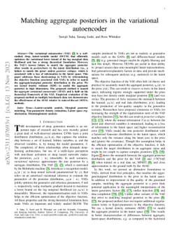 Matching aggregate posteriors in the variational autoencoder
