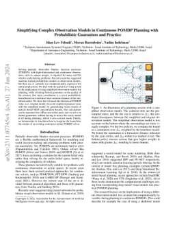 Simplifying Complex Observation Models in Continuous POMDP Planning with
  Probabilistic Guarantees and Practice