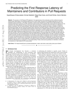 Predicting the First Response Latency of Maintainers and Contributors in
  Pull Requests
