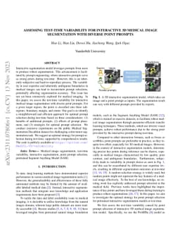 Assessing Test-time Variability for Interactive 3D Medical Image
  Segmentation with Diverse Point Prompts